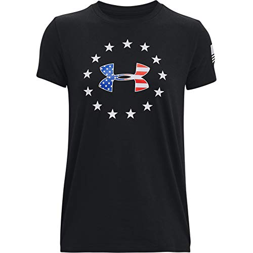 Under Armour Women's Freedom Logo T-Shirt , Black (002)/White , Small