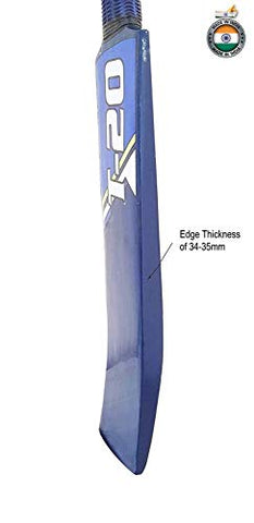 Jaspo T-20 Wooden Cricket Set(1 Wooden bat (Size-5),1 T-20 Ball,3 Plastic Stumps,2 Bail) upto 12 years (Blue)