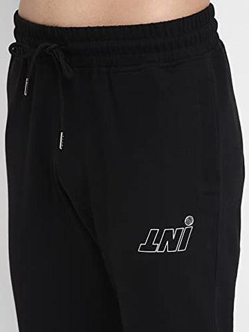 Image of Alan Jones Clothing Men's Cotton Athletic Gym Running Sports Track Suit (TSUIT21-P03_Black_XL)