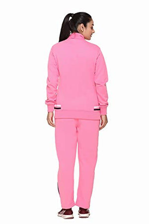 PIPASA Women and Girls Sports Gym Wear Casual Track Suit For Winter (L, BABYPINK)