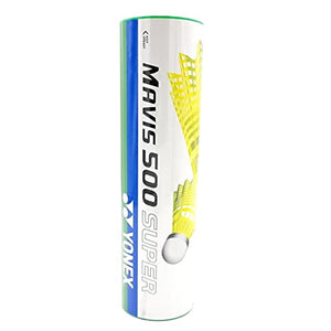 YONEX Mavis 500 Super Nylon Shuttlecock Made in Japan - Pack of 6 (Yellow)