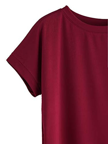 Image of Fabricorn Plain Maroon Stylish Up and Down Cotton Tshirt for Women (Maroon, XX-Large)