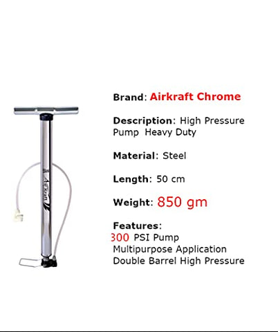Image of Raj Airkraft High Pressure Chrome Air Pump For Car Bike Bicycle Motorcycle Ball And Inflatable Furniture/Toys