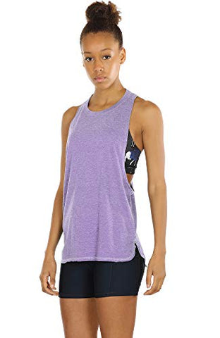 Image of icyzone Yoga Tops Activewear Workout Clothes Sports Racerback Tank Tops For Women (M, Lavender)