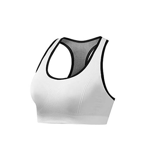 Image of NanaDay Racerback Sports Bras for Women High Impact Workout Gym Yoga Activewear Bra 3-Pack (Black+Grey+White, 2XL)