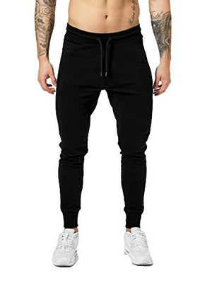 JUGULAR Men's Cotton Zip Style Regular Fit Trackpants& Jogger's (Medium, Black)