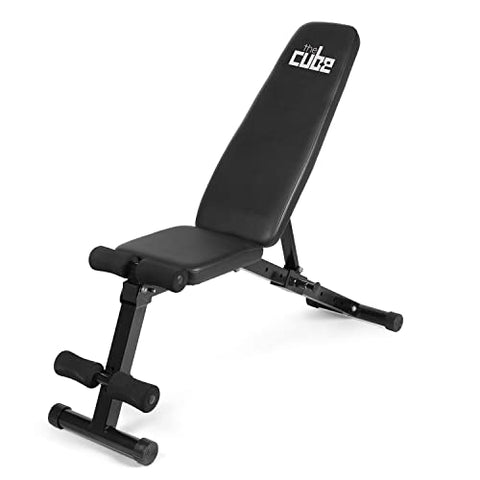 Image of The Cube Club Adjustable & Foldable Gym Bench - Limit: 150kg | Incline, Decline, and Flat | Bench Press for Home Gym | Chest Workout Equipment | Strength Training Equipment (Standard)