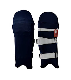 Setia International Elasticized-fabric Cricket Leg Guard/Pad Coloured Skin Cover (Navy Blue)