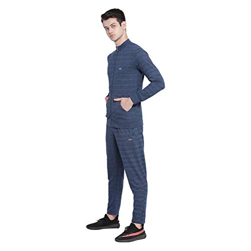 GenX Men's Cotton JOGGER Blue Millange Track Suit, X-Large (GENX_JOGGER_BUM)