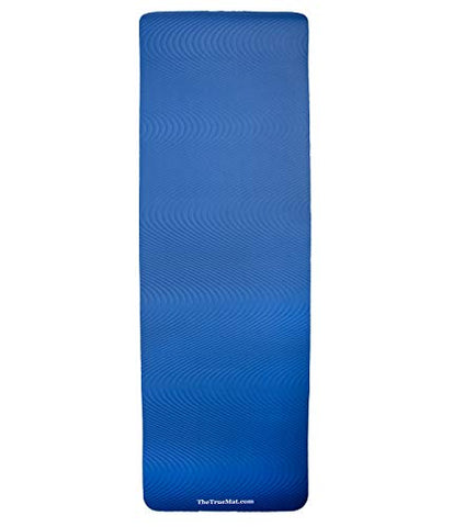 Image of The True Mat Yoga and Exercise Mat (10-12 mm Thick; 6 x 2 Feet), Ocean Blue