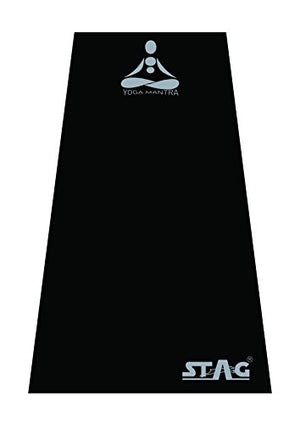 STAG YOGA MANTRA PLAIN BLACK SILVER MAT WITH BAG