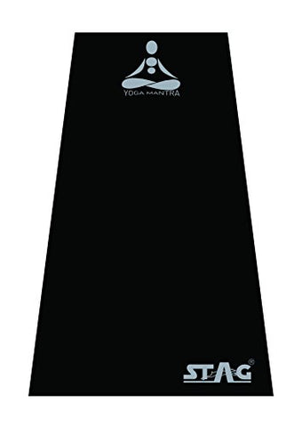 Image of STAG YOGA MANTRA PLAIN BLACK SILVER MAT WITH BAG