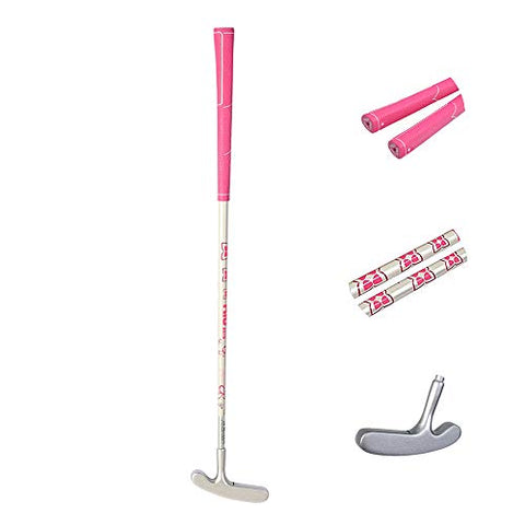 Image of Acstar Two Way Junior Golf Putter Kids Putter Both Left and Right Handed Easily Use 3 Sizes for Ages 3-5 6-8 9-12(Silver Head+Pink Grip,25 inch,Age 3-5)