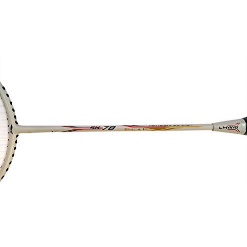 Li-Ning SK 78 Carbon-Graphite Strung Badminton Racquet (White/Red) with Free Racquet Case