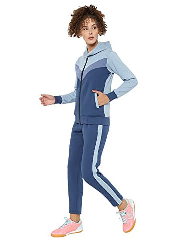 Image of CHKOKKO Fleece Zipper Long Sleeve Hooded Women's Tracksuit Pink size -S