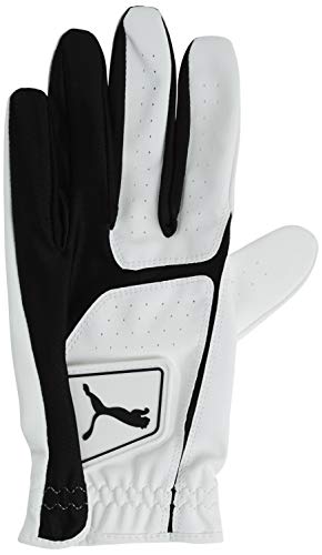 Puma Golf Male 2018 Men's Flexlite Golf Glove 2018 Flex Lite Glove (Men's, Cadet Left Hand, Large, White/Black), Bright White-Puma Black, Large