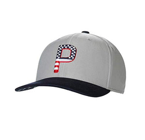 PUMA Golf 2020 Men's P Pars & Stripes Adjustable Hat (Men's, Bright White-Quarry, One Size) (22967)