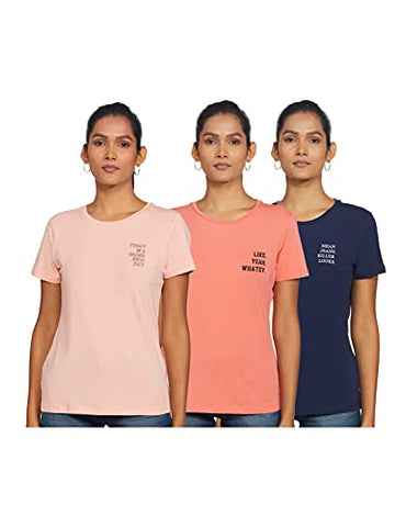 Image of Amazon Brand - Inkast Denim Co. Women's Regular Work Utility T-Shirt (PAG106A_Blush & Pink & Blue S)