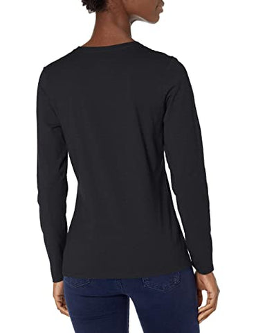 Image of Hanes Women's Long Sleeve Tee, Ebony, Small