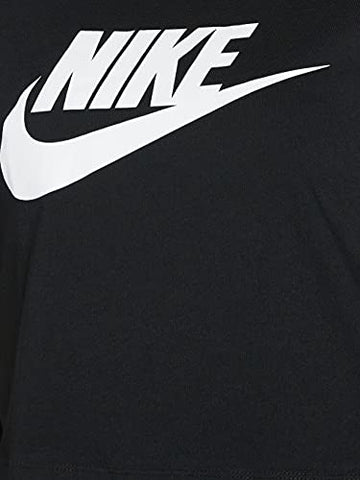 Image of Nike Womens NSW Tee Essential Crop Icon T-Shirts BV6175-010 Size XS Black/White