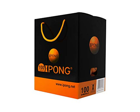 Image of iPong Training Table Tennis Balls 100 Pack - 40mm 40+ Regulation Bulk Ping Pong Balls for Competition and Recreational Play - Serves as Great Cat Toys - Indoor and Outdoor Compatible - Orange Balls
