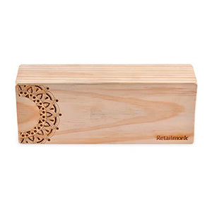 Retailmonk (Set of 2) Premium Designer Handmade Wooden Yoga Blocks, Eco-Friendly Yoga Block Brick, Provides Stability, Balance and Flexibility, Great for Yoga, Fitness & Gym (Standard - 9