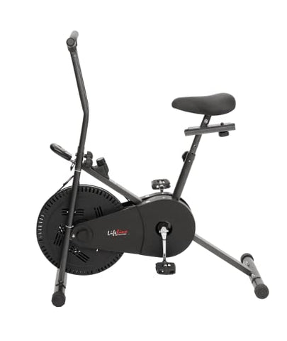 Image of Life Line Fitness LE-102 Air Bike Exercise Indoor Cycle with Stationary Handles, Vertically and Horizontally Adjustable Seat, Adjustable Resistance, LCD Display (Maximum User Weight 100kg)