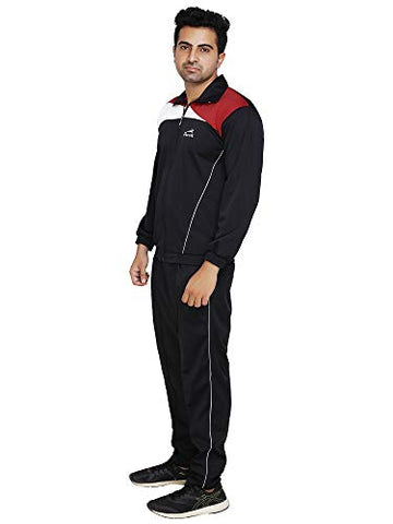 Image of HYSAR Men's Polyester Tracksuit (HYSAR_C_TS-Blk-40_Black_Large)