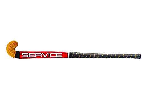 BAS Vampire Service Wood Hockey Stick with Leather Grip, Junior Size, Assorted Colours