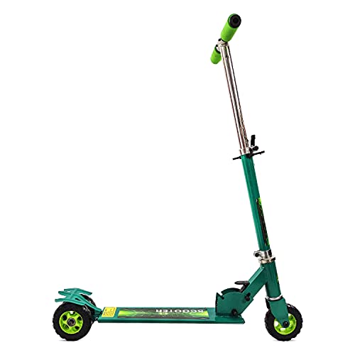 NHR Rectangle Skate Scooter for Kid with 3 Wheels and 3 Adjustable Height Heavy Duty Kick Scooter (Weight Capacity-45 kg, Green)