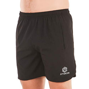 STOKOR Athleisure Men's Regular Fit Sports Shorts | Quick Dry Technology | (Large, Black)