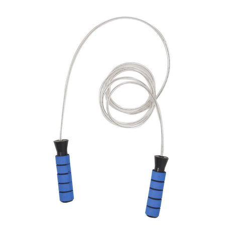 Image of Myspoga 915 6 Feet Skipping Rope For Workout | Plastic Rubber Coated Handle With PVC Euro2 Coated On Steel Wire Rope (Blue)