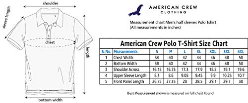 AMERICAN CREW Men's Polo T-Shirt (Orange-AC381-L)