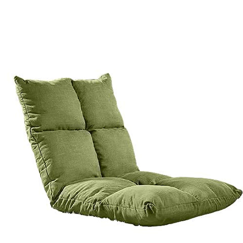 Image of CosyLabs Plush Floor Chair - Radiant | Multi-Angle Adjustable Back Rest | Reinforced Back Support | Bed Chair | Gaming Chair | Meditation Chair | Work from Home | 46 inch (Green)