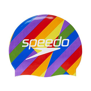 Speedo Unisex-Adult Swim Cap Silicone , Slice Square