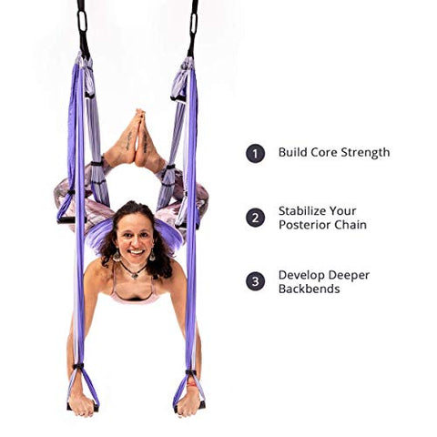 YOGABODY Naturals Yoga Trapeze -Yoga Swing/Sling/Inversion Tool, Purple