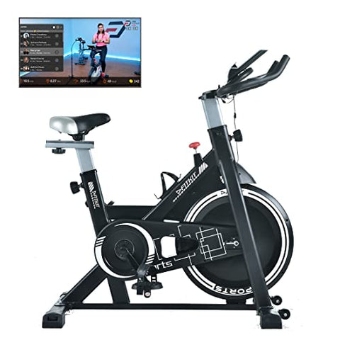 Image of Fitkit FK717 (14lbs Flywheel) Spinner Exercise Bike with Free installation and Connected Live Integrative Sessions - Black