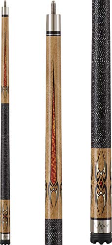 Viper Sinister 58" 2-Piece Billiard/Pool Cue, Natural Ash with Amber/Black Points, 18 Ounce
