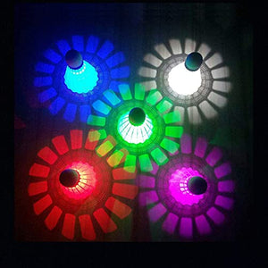 ZHENAN LED Badminton Shuttlecocks Dark Night Glow Birdies Lighting for Outdoor & Indoor Sports Activities (Nylon_5pcs)