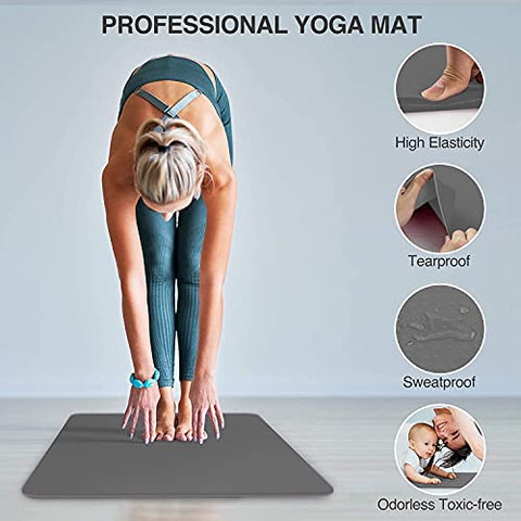 Image of REXERA® Yoga Mat for Gym Workout and Yoga Exercise with 6mm Thickness, Anti-Slip Yoga Mat for Men & Women Fitness (Qnty.-1 Pcs.) (Grey Color)