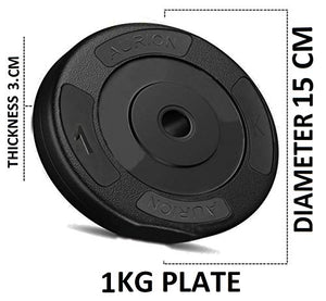 Aurion Aurion PVC Weight Plate 4 Kg To 30 Kg (4), Black