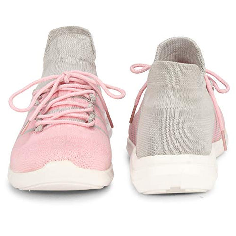 Image of ZOVIM Women Stylish Fashionable & Sneaker Shoes for Running/Sports/Outdoors/Morning Walking/Basketball/Trekking/Dance Pink