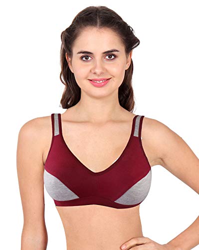 Style Stock Women's Cotton Gym Wear Daily Workout Sports Bra (Combo Color Maroon, Pink, Skin, Red, Blue, Black , Pack of 6 Size 32)