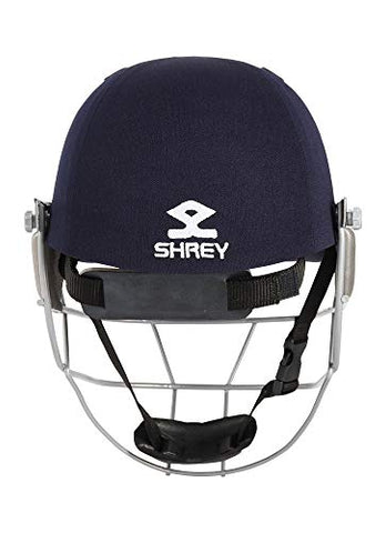 Image of Shrey Match Mild Steel Visor Cricket Helmet, Men's Large (Navy Blue)