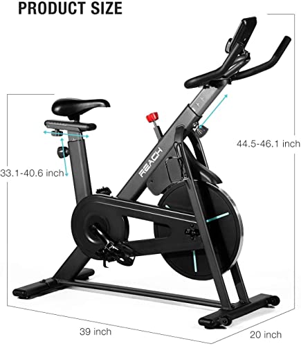 Reach Vision Magnetic Stationary Bike with Adjustable Professional Handlebar and Magnetic Resistance | Belt Drive Spin Bike for Home Gym Best for Indoor Cycling Workout