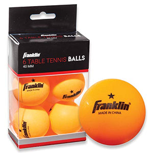 Franklin Sports 1 Star Table Tennis Balls (Pack of 6), Orange, 40 mm