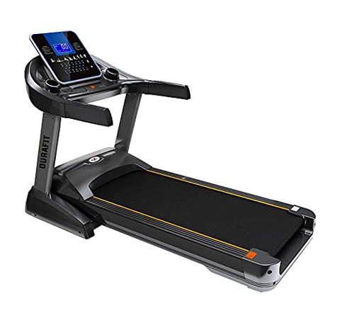 Image of Durafit - Sturdy, Stable and Strong Royal 3.0HP (6.0HP Peak ) DC-Motorised Treadmill- Max Speed: 20 km/hr, Max Weight: 150 with Foldable, Moveable, LCD Display, AUX Cable and USB