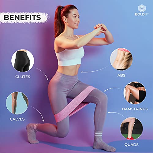 Boldfit Fabric Resistance Band - Loop Hip Band for Women & Men for Hip, Legs, Stretching, Toning Workout. Mini Loop Booty Bands for Glutes, Squats Exercise Usable in-Home & Gym. (Green (Light))