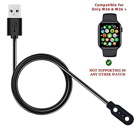 Image of GO SHOPS USB Fast W26 Cable, Watch Charger Magnetic 2 pin, Watch Charger, Boat Storm Smartwatch Adapter Length 45 cm for Smart Watch (Charge only)