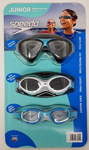 Image of Speedo Junior Swim Goggles 3-Pack, Multi-Color & Shape - Variety Pack